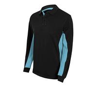 Velilla 105514 0/5 - schwarz-hellblau M - Poloshirt mit Langen Ärmeln, Größe M