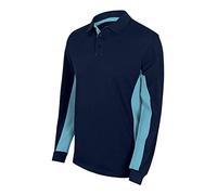 Velilla 105514 61/5 - A.Navy/Celeste XXL - Bicolor Poloshirt Langarm Blau Navy Größe XXL
