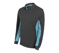 Velilla 105514; Langarm-Poloshirt, zweifarbig, Grau und Himmelblau, Größe M