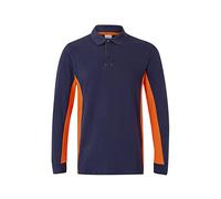 Velilla 105514 Poloshirt Langarm Zweifarbig Navy Orange XXL