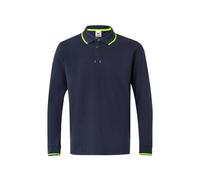Velilla 105515; zweifarbiges Poloshirt mit Langen Ärmeln; Farbe Marineblau und Neongelb; Größe M