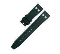 VELORE 20mm 21mm 22mm Natur Fluorkautschuk FKM Gummi mit Nietenarmband für IWC Armband Big Pilot Mark Portugieser Weiches Armband(Green,22MM)