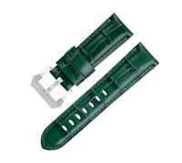 VELORE 20mm 22mm 24mm Weiches Rindsleder Echtes Bambus Leder Armband für Panerai Strap Für PAM441/438 Serie Gürtel Zubehör(Green,22mm)