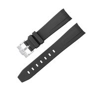 VELORE Gebogenes Gummiarmband für Omega Speedmaster Armbanduhr, Ersatzband, für Herren und Damen, 20 mm, silberfarbene Schnalle, goldene Schnalle, rosafarbene Schnalle, schwarze Schnalle, 20mm, Azetat