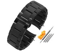 VELORE Gummi-Armband, Silikon-Armband, Roségold-Schnalle für Armani AR5905 AR5906 AR5919 AR5920 20 23 mm Uhrenarmband(Black-Black,20mm)