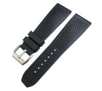 VELORE Gummi-Silikon-Armband, 23 mm, 24 mm, 22 mm, 21 mm, 20 mm, für Cartier Calibre London Tank Santos, weiches, wasserdichtes Uhrenarmband(Black style 1,23mm)