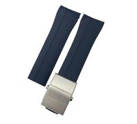 VELORE Silikon-Gummi-Armband, 21 mm, 22 mm, Ersatz für MIDO M026 Ocean Star HydroConquest, wasserdichtes Sportuhrenarmband(Blue silver,21mm)