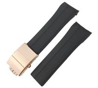 VELORE Silikon-Gummi-Armband, 21 mm, 22 mm, Ersatz für MIDO M026 Ocean Star HydroConquest, wasserdichtes Sportuhrenarmband(Black Rose,22mm)