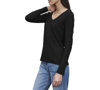 Velvet by Graham & Spencer Damen Blaire Longsleeve v-Neck Tee T-Shirt, schwarz, Mittel