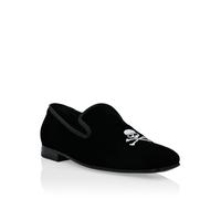 Velvet Loafers Embroidery Skull EU47