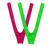 VemeFufu Sexy Herren String Borat Mankini Badeanzug, Outfit für Männer, Einheitsgröße, 2 Stück (A). Grün + A. Roserote), One size