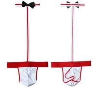 VemeFufu String Herren Borat Mankini Sexy Unterwäsche Badeanzug Thong Borot Dessous Kostüm für Männer Halloween Weihnachtsgeschenk Einheitsgröße, C. Rot-01, One size