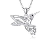 VENACOLY Vogel Kette 925 Sterling Silber Kolibri Anhänger Halskette Vögel Schmuck Weihnachten Geschenk für Damen Frauen