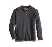 Venado Henley Langarmshirts für Herren - Henley mit Flex-Material, Schwarz, 4X-Groß