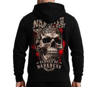 Vendetta Inc. Herren Hoodie No Mercy No Fear - Schwarz | Skull Rückenprint | Kapuzenpullover | M-5XL