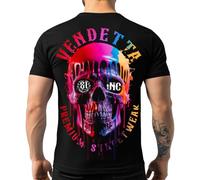 Vendetta Inc. Herren Kurzarm Shirt Color Skull schwarz VD-1532 S bis 5XL (DE/NL/SE/PL, Alphanumerisch, 4XL, Regular, Regular, Schwarz)