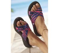 Badepantolette VENICE BEACH, Damen, Gr. 43, pink (pink, schwarz), Obermaterial: 100% Textilmaterial. Futter: 100% Textilmaterial. Decksohle: 100% Synthetik. Laufsohle: 100% Synthetik, gemustert, mehrf