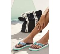 Badezehentrenner VENICE BEACH "Sandale, Badeschuh, Pantolette, Badelatsche, Flip Flop, Badeschlappe", Damen, Gr. 44, blau (türkis), Obermaterial: 70% Textilmaterial, 30% Lederimitat. Decksohle: 100% S