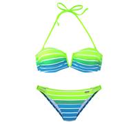 VENICE BEACH Bandeau-Bikini Damen türkis-gestreift Gr.34 Cup A/B