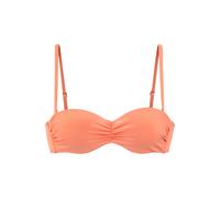 Bandeau-Bikini-Top VENICE BEACH "Lucky", Damen, Gr. 38, Cup C, rot (lachs), Recycling-Polyamid, Strukturmuster, Bikini-Oberteile, aus gerippter Strukturware (54128704-38) lachs