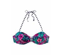 VENICE BEACH Bandeau-Bikini-Top Damen marine-bedruckt Gr.36 Cup C/D