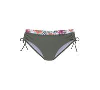 Bikini-Hose VENICE BEACH "Summer", Damen, Gr. 40, N-Gr, weiß (weiß bedruckt), Polyamid, bedruckt, floral, Badehosen Bikini-Hose, in höher geschnittener Form (23603909-40) weiß bedruckt
