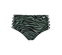 Highwaist-Bikini-Hose VENICE BEACH "Riella", Damen, Gr. 40, N-Gr, schwarz, oliv, Recycling-Polyamid, Animalprint, Badehosen, mit gekreuzten Bändern (57632633-40) schwarz, oliv