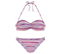 Bügel-Bandeau-Bikini VENICE BEACH Gr. 40, Cup B, rosa (lachs, bedruckt) Damen Bikini-Sets (42059822-40) lachs, bedruckt