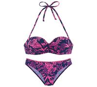 VENICE BEACH Bügel-Bandeau-Bikini Damen marine-pink bedruckt Gr.34 Cup A
