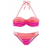 VENICE BEACH Bügel-Bandeau-Bikini Damen pink-gestreift Gr.42 Cup E