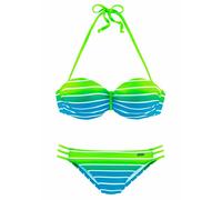 VENICE BEACH Bügel-Bandeau-Bikini Damen türkis-gestreift Gr.36 Cup A