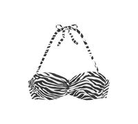 VENICE BEACH Bügel-Bandeau-Bikini-Top Damen schwarz-weiß Gr.34 Cup A