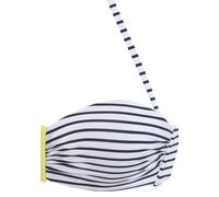 Bügel-Bandeau-Bikini-Top VENICE BEACH "Camie", Damen, Gr. 40, Cup D, grün (schwarz, weiß, limette), Recycling-Polyamid, gestreift, kontrastfarbene Details, Bikini-Oberteile, im coolen Streifenlook (31