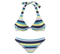 VENICE BEACH Bügel-Bikini Damen marine-gelb-gestreift Gr.38 Cup D