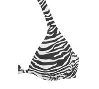 Bügel-Bikini-Top VENICE BEACH "Fjella" Gr. 42, Cup C, schwarz-weiß (schwarz, weiß) Damen Bikini-Oberteile Ocean Blue in zweifarbiger Animal-Optik (20485962-42) schwarz, weiß
