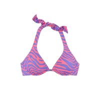Bügel-Bikini-Top VENICE BEACH "Fjella", Damen, Gr. 40, Cup C, bunt (violett, koralle), Microfaser, Polyamid, Bikini-Oberteile, in zweifarbiger Animal-Optik (84389562-40) violett, koralle