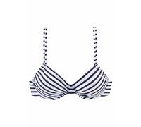 Venice Beach Bügel-Bikini-Top Summer, mit Doppelträgern, weiß, cupSize=B|color=weiß-marine-gestreift|size=44