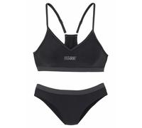 Bustier-Bikini VENICE BEACH, Damen, Gr. 40, Cup A/B, schwarz (schwarz, grau), Polyamid, unifarben, Bikini-Sets Bustier-Bikini, mit abgetönten Details (574044-40)