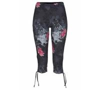 Caprileggings VENICE BEACH "mit angenehmen Stretchanteil", Damen, Gr. 32/34, N-Gr, bunt (bedruckt), Jersey, Obermaterial: 92% Baumwolle, 8% Elasthan, bedruckt, geblümt, figurbetont 3/4-Länge, Hosen, s