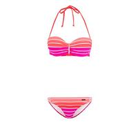 Bügel-Bandeau-Bikini VENICE BEACH, Damen, Gr. 40, Cup B, pink (pink, gestreift), Polyamid, Querstreifen, gestreift, Bikini-Sets, im trendigen Streifen-Look (265449-40) pink, gestreift