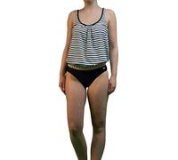 Venice Beach Oversize-Tankini-Top 'Summer' Damen, weiß-marine-gestreift Gr. 38