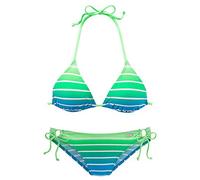 Triangel-Bikini VENICE BEACH Gr. 34, Cup A/B, grün (türkis, gestreift) Damen Bikini-Sets Ocean Blue in Neonfarben (640616-34)