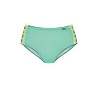 Highwaist-Bikini-Hose VENICE BEACH "Anna", Damen, Gr. 36, N-Gr, grün (mint), Microfaser, Polyamid, kontrastfarbene Details, unifarben, Badehosen, mit seitlich gekreuzten Bändern (87420032-36) mint