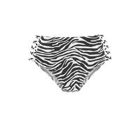 Highwaist-Bikini-Hose VENICE BEACH "Fjella", Damen, Gr. 44, N-Gr, schwarz-weiß (schwarz, weiß), Microfaser, Polyamid, Animalprint, Badehosen, mit gekreuzten Bändern (60063063-44) schwarz, weiß