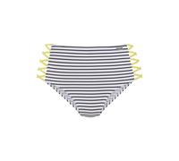Highwaist-Bikini-Hose VENICE BEACH "Camie", Damen, Gr. 42, N-Gr, grün (schwarz, weiß, limette), Recycling-Polyamid, gestreift, kontrastfarbene Details, Badehosen, mit gekreuzten, seitlichen Bändern (7
