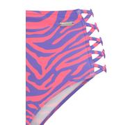 Highwaist-Bikini-Hose VENICE BEACH "Fjella", Damen, Gr. 44, N-Gr, bunt (violett, koralle), Microfaser, Polyamid, Animalprint, Badehosen, mit gekreuzten Bändern (35138406-44) violett, koralle