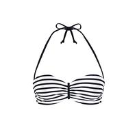 Bandeau-Bikini-Top VENICE BEACH "Summer" Gr. 42, Cup E, bunt (weiß, marine, gestreift) Damen Bikini-Oberteile Ocean Blue mit geraffter Mitte (40282333-42)