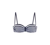 Bandeau-Bikini-Top VENICE BEACH "Summer", Damen, Gr. 38, Cup C, blau (marine, weiß), Polyamid, Xtra Life LYCRA, Bikini-Oberteile, Im Streifendesign (31060651-38) marine, weiß