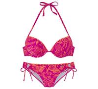 VENICE BEACH Push-Up-Bikini Damen orange-pink bedruckt Gr.34 Cup B