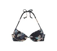 Push-Up-Bikini-Top VENICE BEACH "Lori", Damen, Gr. 40, Cup C, schwarz (schwarz, bedruckt), Recycling-Polyamid, bedruckt, floral, Bikini-Oberteile, wattierte Cups, mit integriertem Push-up-Effekt, im N